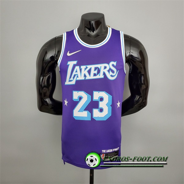 Maillot Los Angeles Lakers (James #23) Pourpre 75th Anniversary City Edition