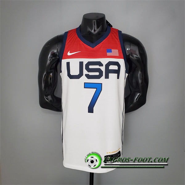 Maillot Jeux Olympiques (Durant #7) USA Team 2021 Blanc