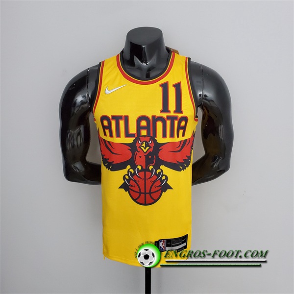 Maillot Atlanta Hawks (Young #11) Jaune 75th Anniversary City Edition