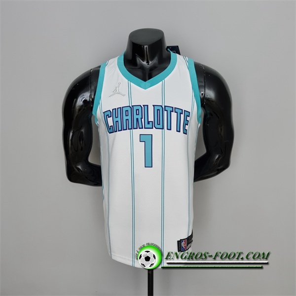 Maillot Charlotte Hornets (Ball #1) Blanc 75th Anniversary