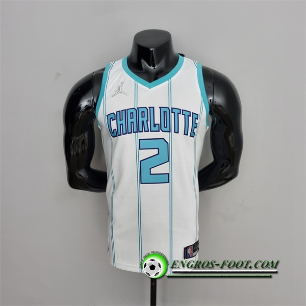 Maillot Charlotte Hornets (Ball #2) Blanc 75th Anniversary