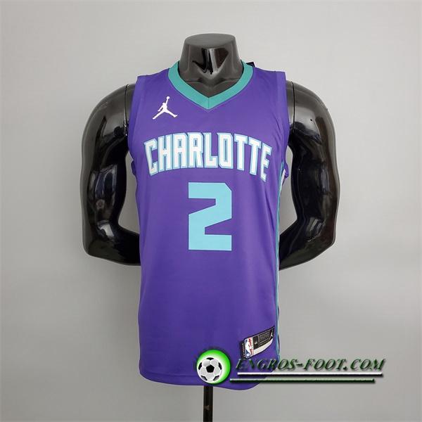 Maillot Charlotte Hornets (Ball #2) Pourpre