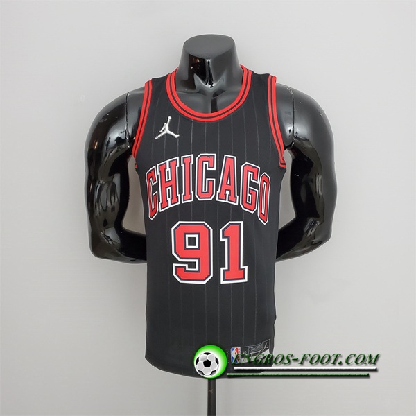 Maillot Chicago Bulls (Rodman #91) Noir 75th Anniversary