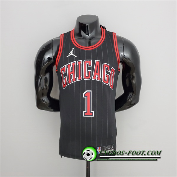 Maillot Chicago Bulls (Rose #1) Noir 75th Anniversary