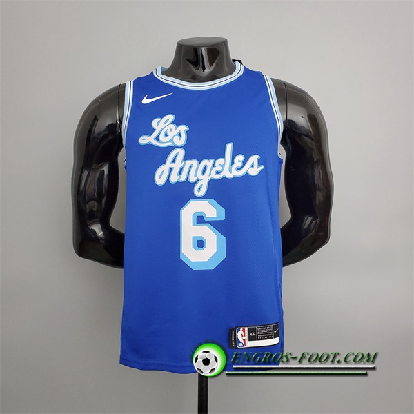 Maillot Los Angeles Lakers (James #6) 2021 Retro Bleu