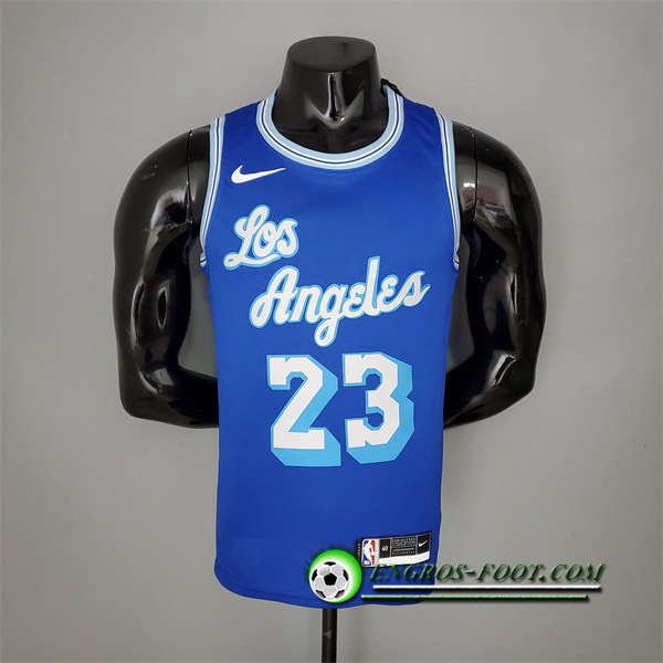 Maillot Los Angeles Lakers (James #23) 2021 Retro Bleu