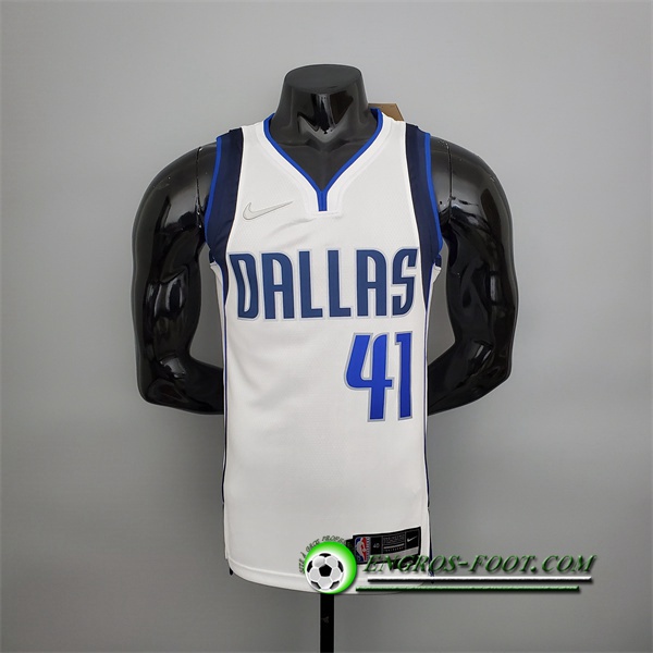 Maillot Dallas Mavericks (Nowitzki #41) Blanc 75th Anniversary