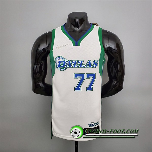 Maillot Dallas Mavericks (Doncic #77) 2022 Blanc/Vert City Edition