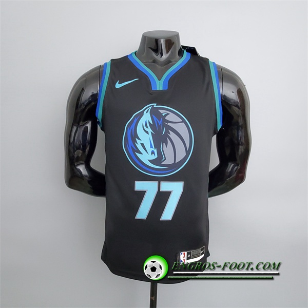 Maillot Dallas Mavericks (Doncic #77) Noir Big Bull Head