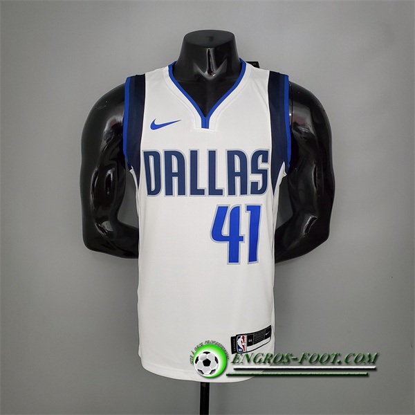 Maillot Dallas Mavericks (Nowitzki #41) Domicile Blanc