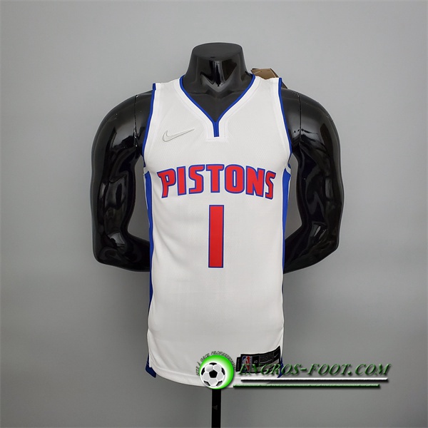 Maillot Detroit Pistons (Iverson #1) Blanc 75th Anniversary