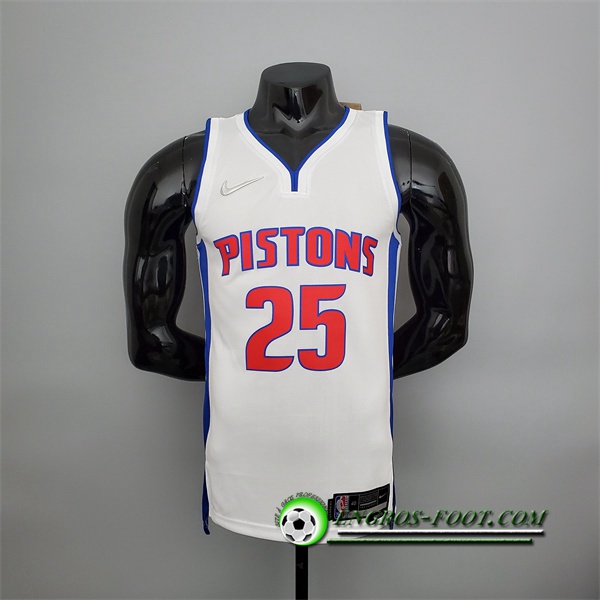 Maillot Detroit Pistons (Rose #25) Blanc 75th Anniversary