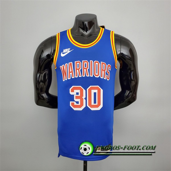 Maillot Golden State Warriors (Curry #30) Bleu Retro 75th Anniversary