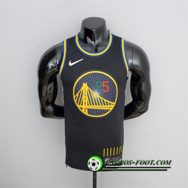 Maillot Golden State Warriors (Toscano #95) Noir 75th Anniversary Mexique Edition