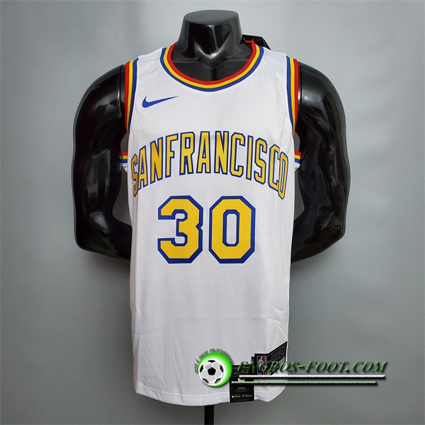 Maillot Golden State Warriors (Curry #30) Retro Blanc