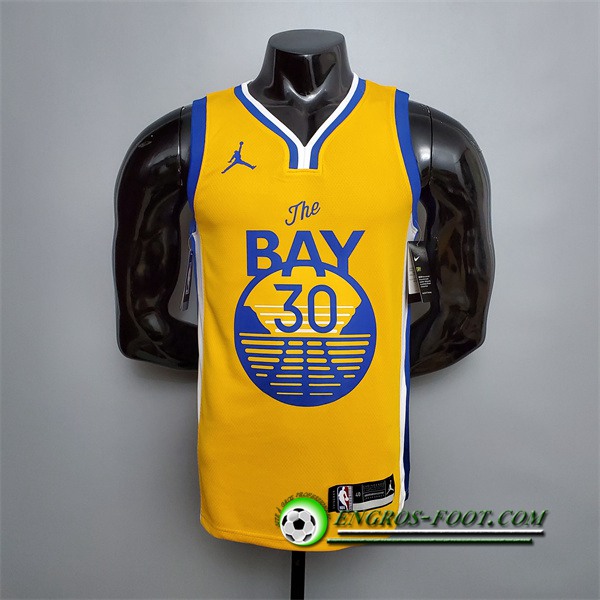 Nouveau Maillot Golden State Warriors (Curry #30) Jaune