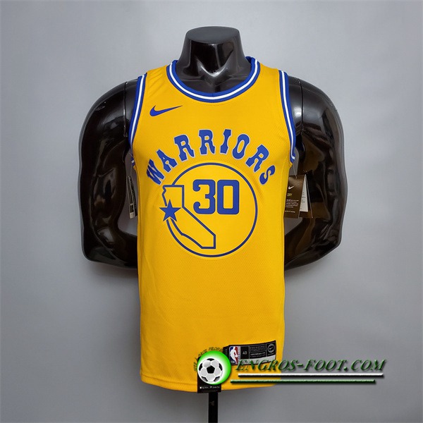 Maillot Golden State Warriors (Curry #30) Jaune Retro Version