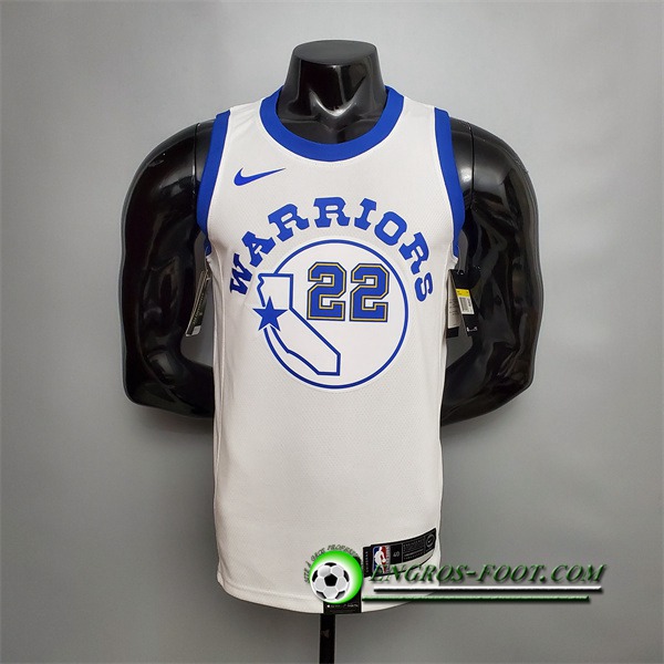 Maillot Golden State Warriors (Wiggins #22) Blanc Retro Version