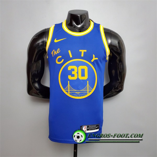 Maillot Golden State Warriors (Curry #30) Bleu Tram Version