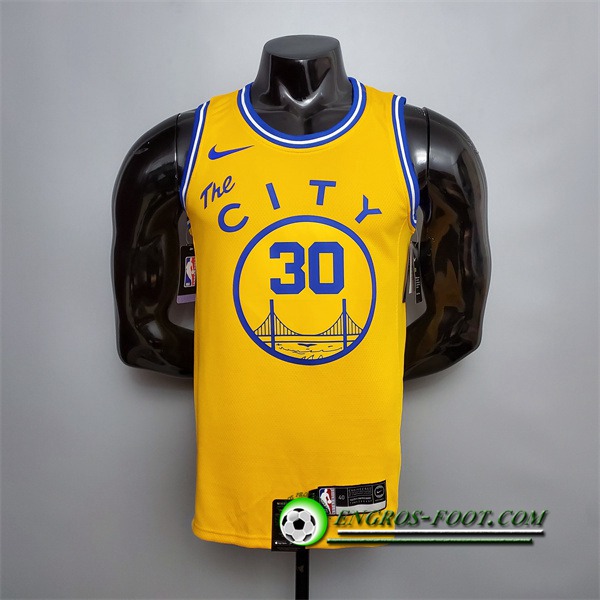 Maillot Golden State Warriors (Curry #30) Jaune Tram Version