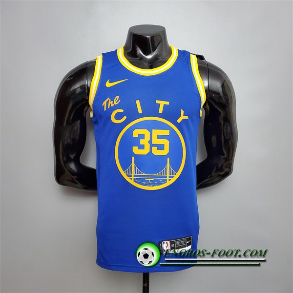 Maillot Golden State Warriors (Durant #35) Bleu Tram Version