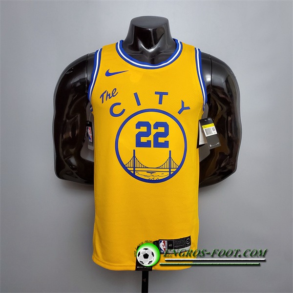 Maillot Golden State Warriors (Wiggins #22) Jaune Tram Version