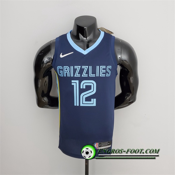 Maillot Memphis Grizzlies (Morant #12) Bleu Marins 75th Anniversary