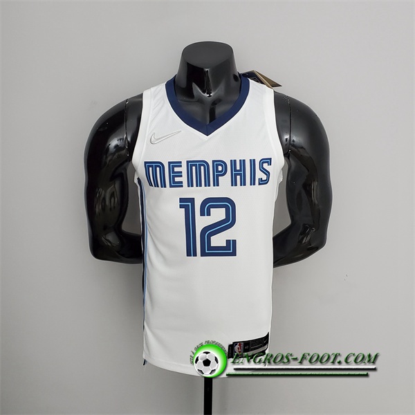 Maillot Memphis Grizzlies (Morant #12) Blanc 75th Anniversary