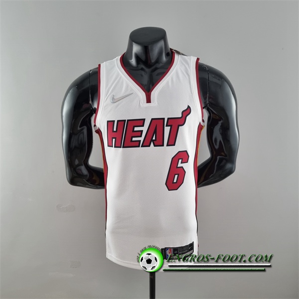 Maillot Miami Heat (James #6) Blanc 75th Anniversary