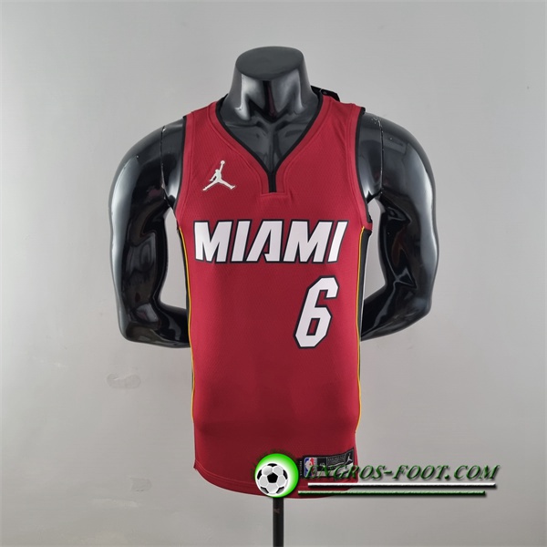 Maillot Miami Heat (James #6) Vin Rouge 75th Anniversary