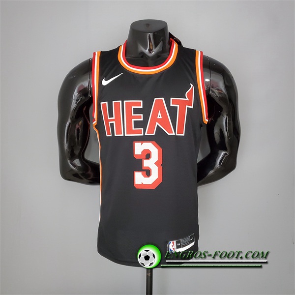 Maillot Miami Heat (Wade #3) 2018 Noir Retro Night