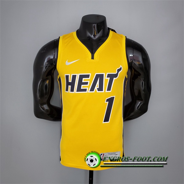 Maillot Miami Heat (Bosh #1) 2021 Jaune Bonus Edition