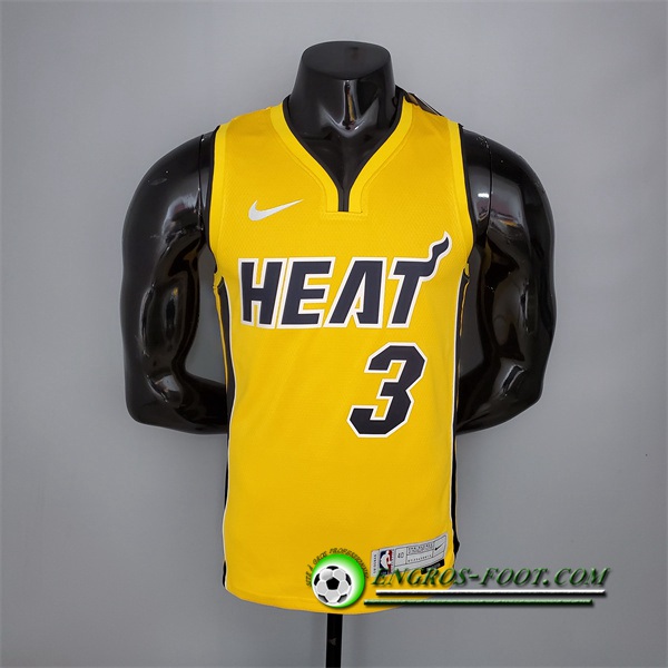 Maillot Miami Heat (Wade #3) 2021 Jaune Bonus Edition