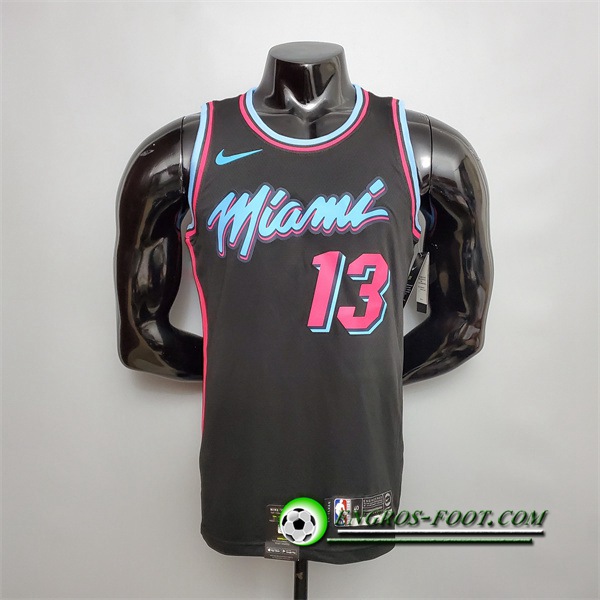 Maillot Miami Heat (Adebayo #13) Noir Encolure Ronde