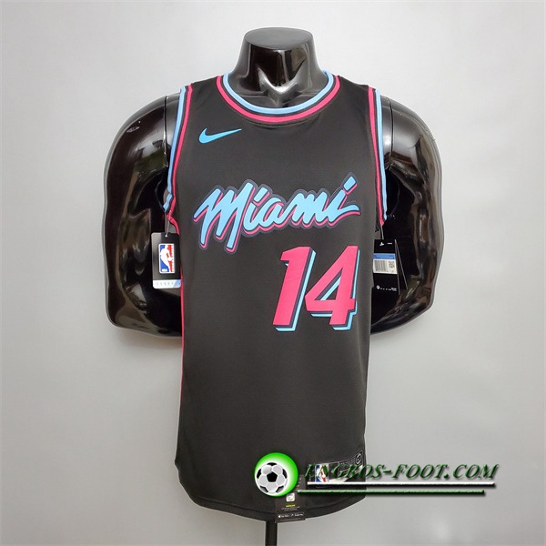 Maillot Miami Heat (Herro #14) Noir Encolure Ronde