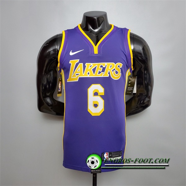 Maillot Los Angeles Lakers (James #6) Pourpre