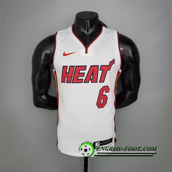 Maillot Miami Heat (James #6) Blanc