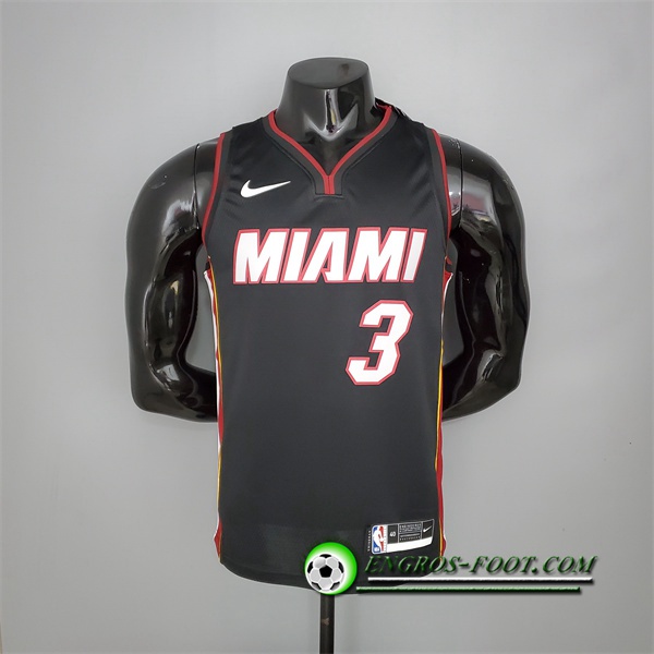 Maillot Miami Heat (Wade #3) Noir