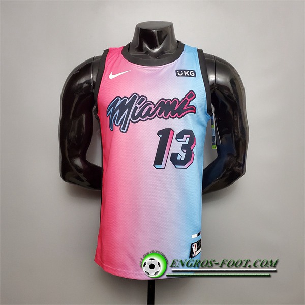 Nouveau Maillot Miami Heat (Adebayo #13) Rose/Bleu Gradient Color City Edition