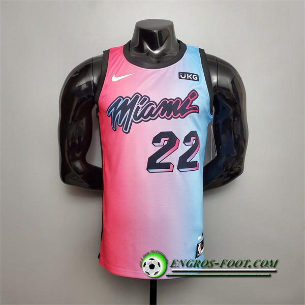 Nouveau Maillot Miami Heat (Butler #22) Rose/Bleu Gradient Color City Edition