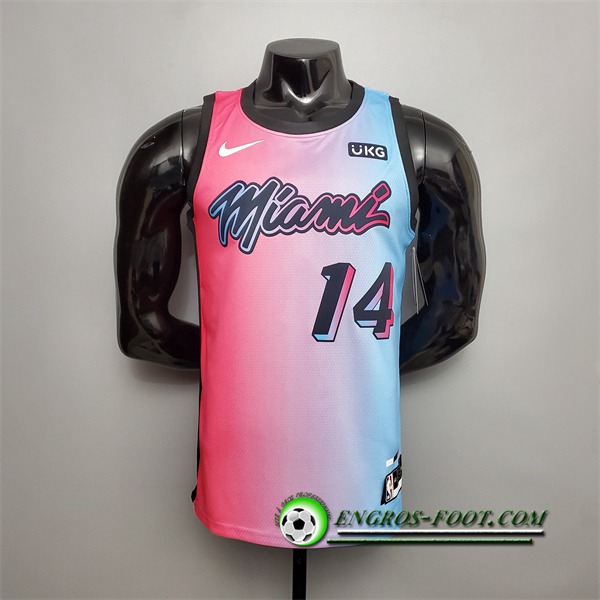 Nouveau Maillot Miami Heat (Herro #14) Rose/Bleu Gradient Color City Edition