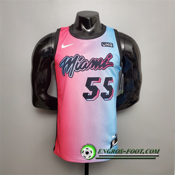 Nouveau Maillot Miami Heat (Robinson #55) Rose/Bleu Gradient Color City Edition