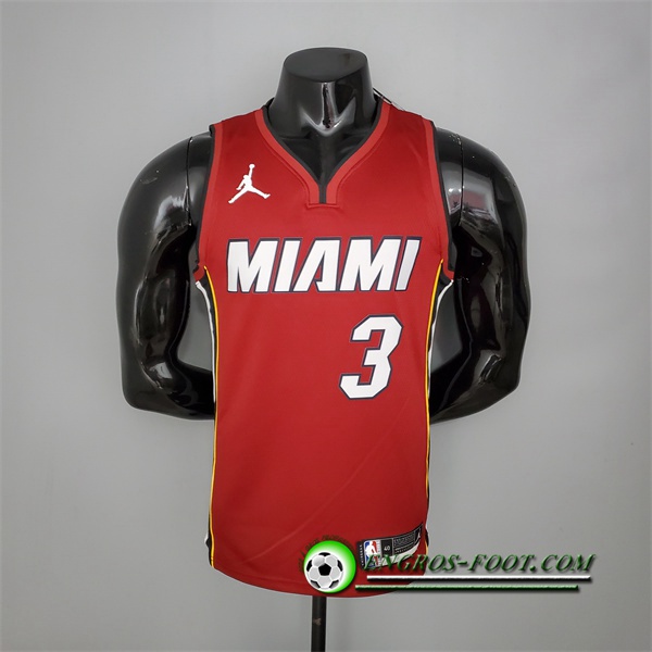 Nouveau Maillot Miami Heat (Wade #3) Vin Rouge