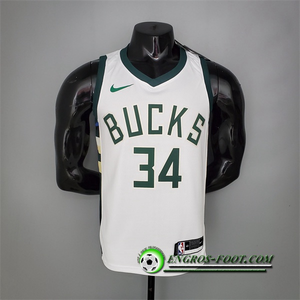 Maillot Milwaukee Bucks (Antetokounmpo #34) 2021 Domicile Blanc