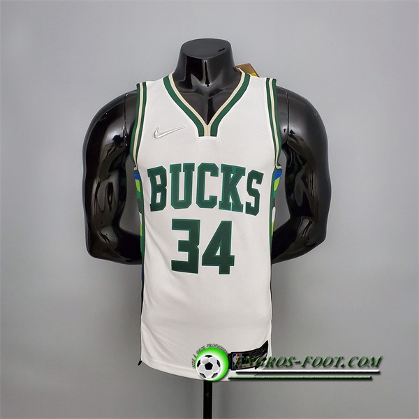 Maillot Milwaukee Bucks (Antetokounmpo #34) 2022 Blanc