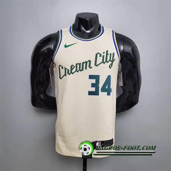 Maillot Milwaukee Bucks (Antetokounmpo #34) Beige