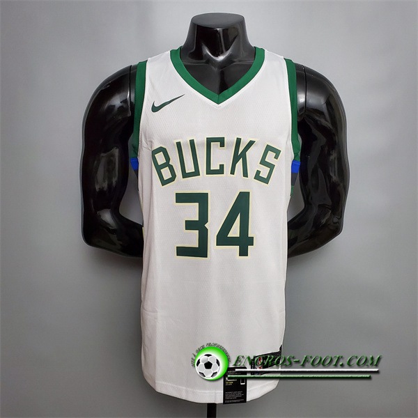 Maillot Milwaukee Bucks (Antetokounmpo #34) Blanc