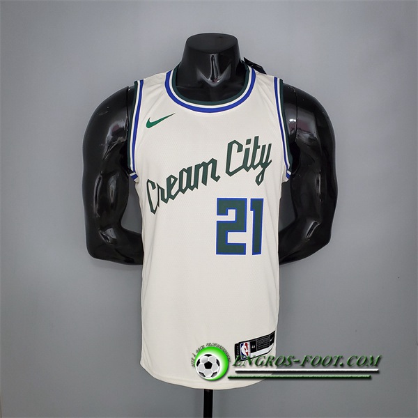 Maillot Milwaukee Bucks (Holidoay #21) Beige