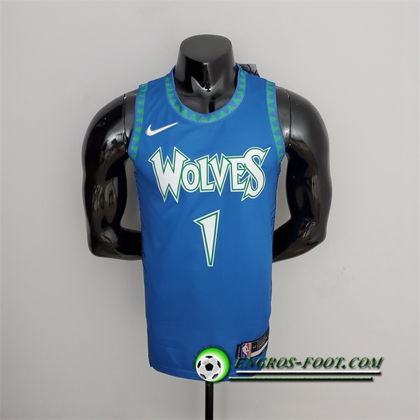 Maillot Minnesota Timberwolves (Edwards #1) Bleu 75th Anniversary City Edition