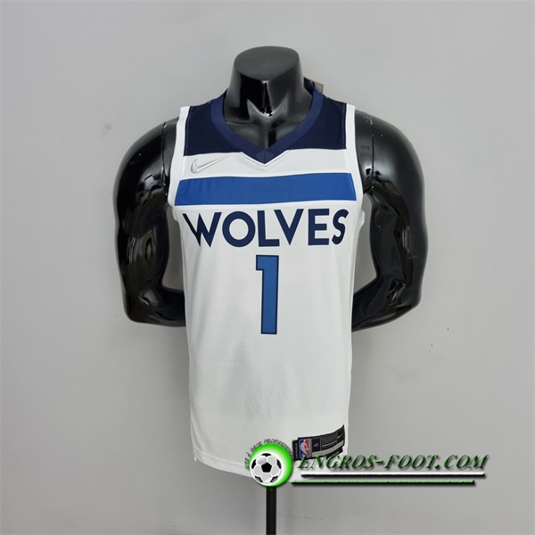 Maillot Minnesota Timberwolves (Edwards #1) Blanc 75th Anniversary